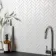 Pixel White Herringbone Matt 22x73 Mosaic Tiles