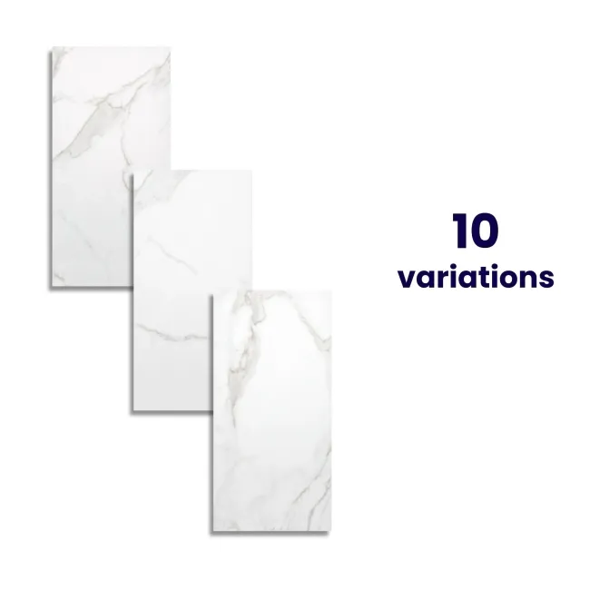 Cappella White Gloss Marble Effect 600x300 Wall and Floor Tiles