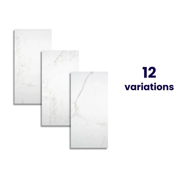 Cappella White Polished Marble Effect 1200x600 Wall and Floor Tiles