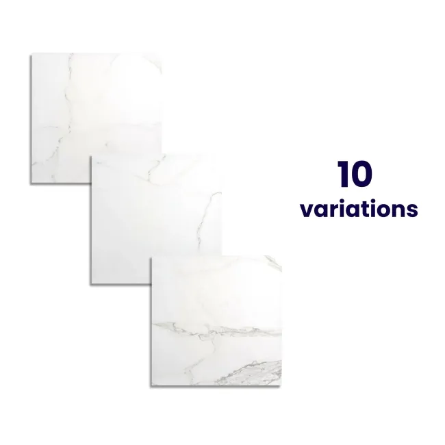 Cappella White Matt Marble Effect 605x605 Wall and Floor Tiles