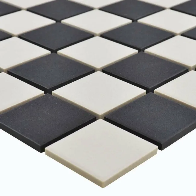 Churchill Snow & Midnight Chequer Mosaic Tiles