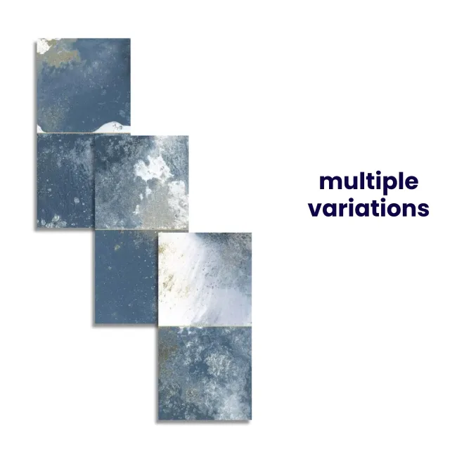 Raku Square Blue Rustic Gloss Wall Tiles