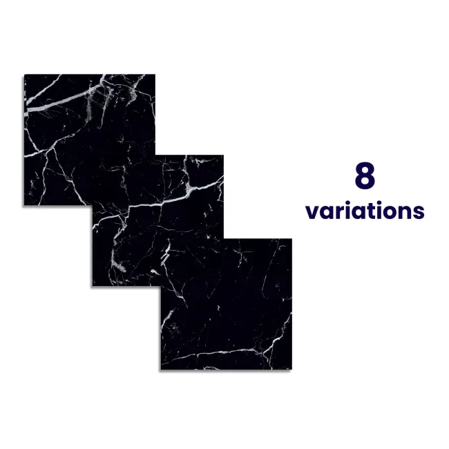 Marquina Black Matt Marble Effect 60x60 Wall and Floor Tiles