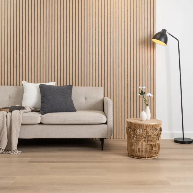 Trepanel® Oak on Grey Felt Acoustic Wood Wall Panels