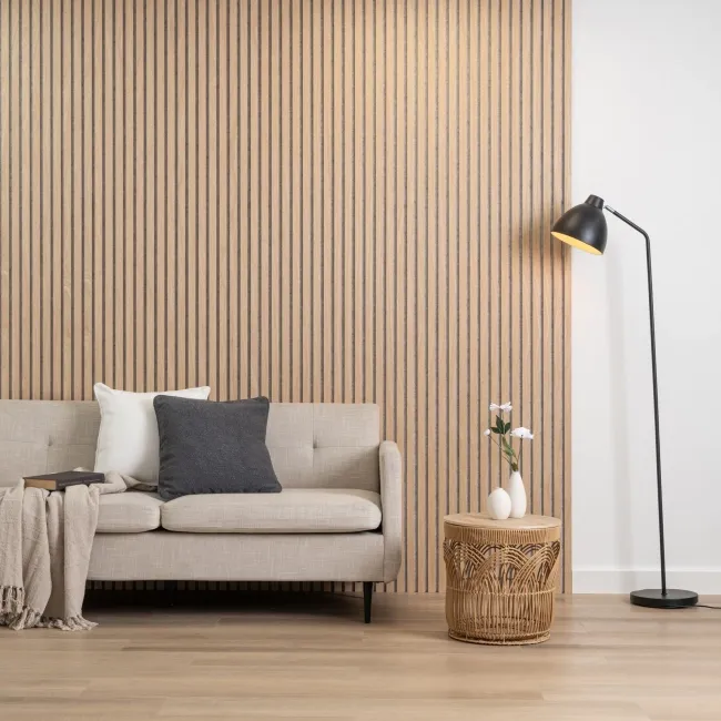 Trepanel® Oak on Grey Felt Acoustic Wood Wall Panels