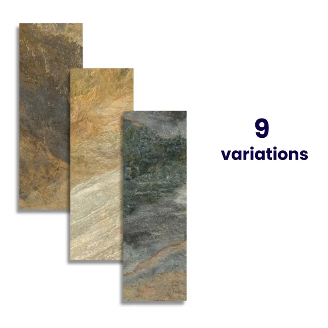 Ashen Multicolour Matt Slate Effect Wall and Floor Tiles