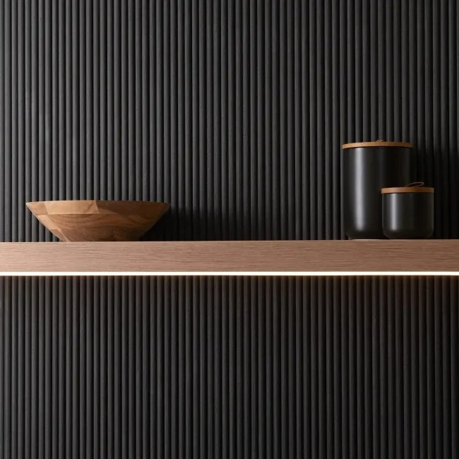 Trepanel Flex® Noir Black Flexible Wood Panels 1200x600