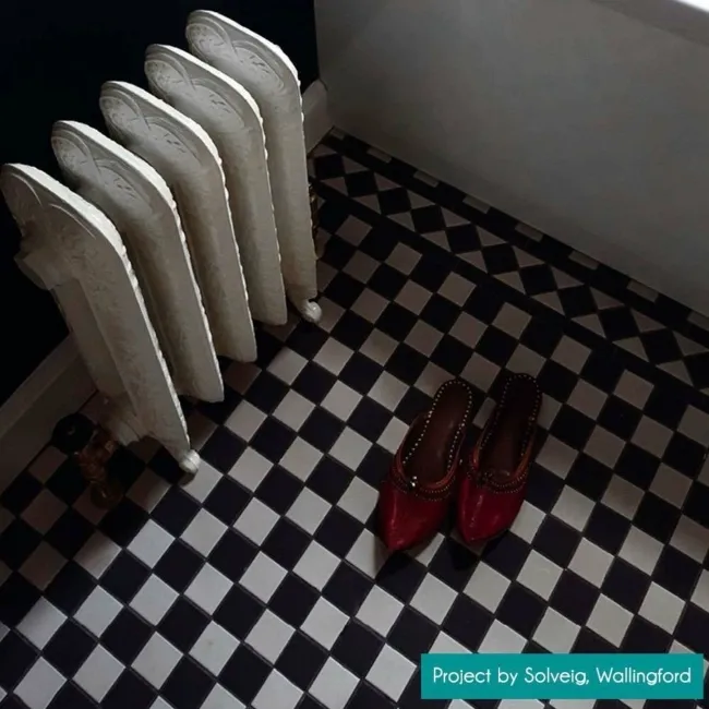 Churchill Snow & Midnight Chequer Mosaic Tiles