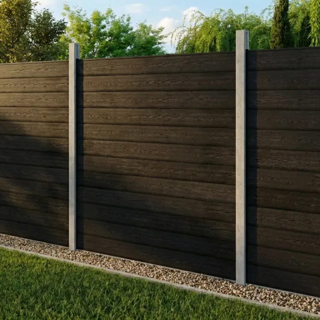 LuxeLine® Black Composite Fence Panel for Own Post