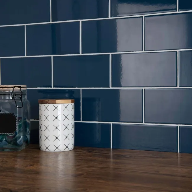 Bond Ceramic Street Flat Gloss Blue Metro Tiles