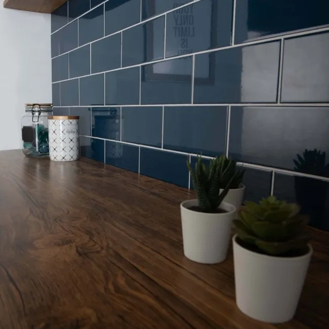 Bond Ceramic Street Flat Gloss Blue Metro Tiles