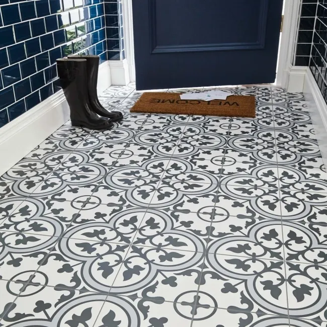 Ledbury Navy Blue Pattern Wall and Floor Tiles