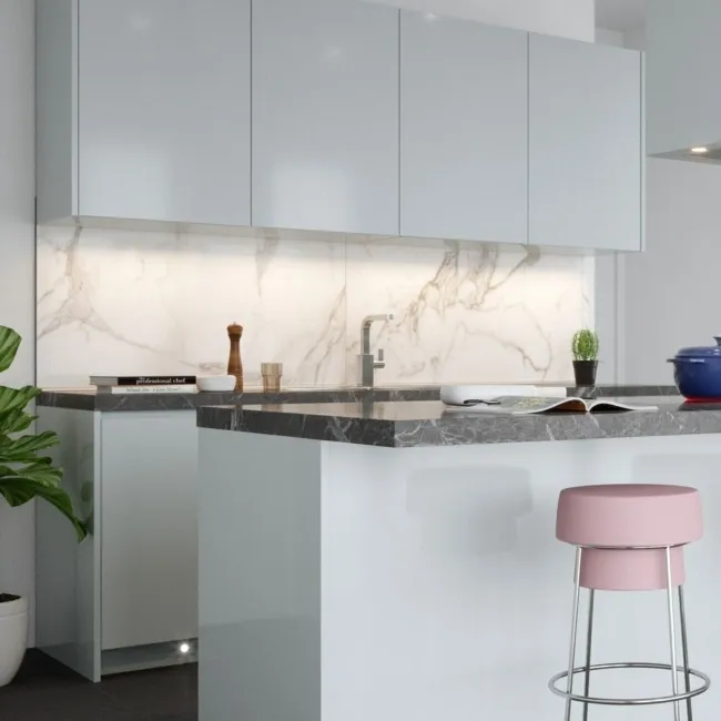 Cappella White Polished Marble Effect 1200x600 Wall and Floor Tiles