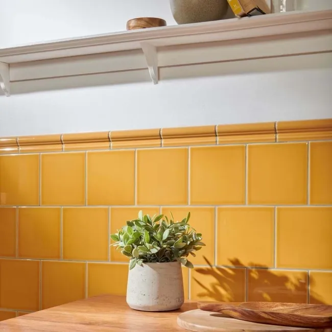 Capsule® Yellow Gloss Flat 150x150 Wall Tiles