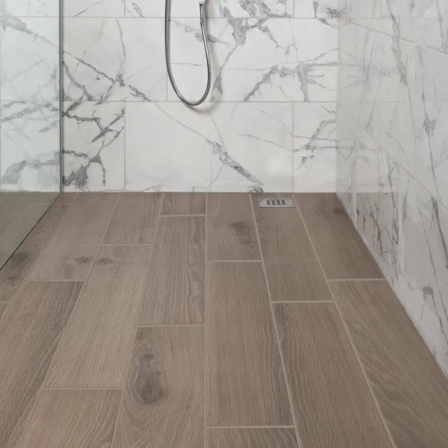 Hamptons Aged Brown Wood Effect Porcelain Floor Tiles