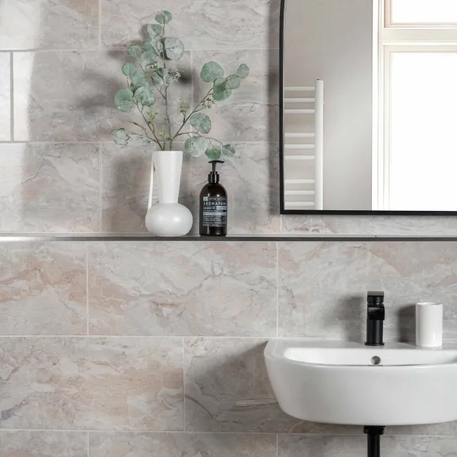 Cherish White Pearl Gloss Marble Effect Wall Tiles