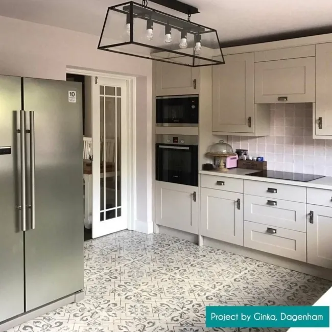 Harran Antique Vintage Blue Pattern Floor Tiles