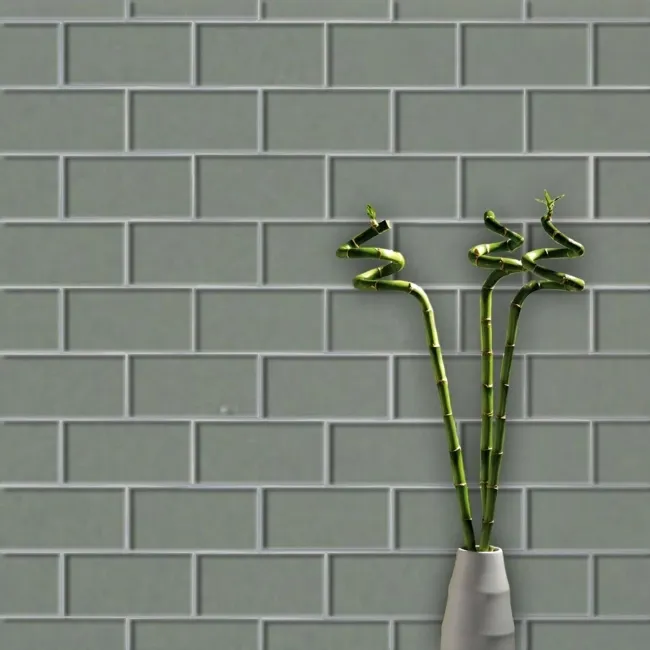 Flat Greenwich Green Gloss Metro Wall Tiles