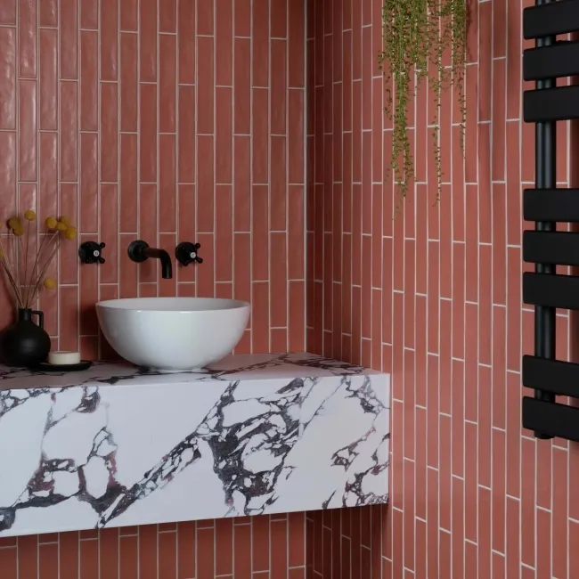 Ivybridge Terracotta Orange Matt Metro Wall Tiles 250x50mm