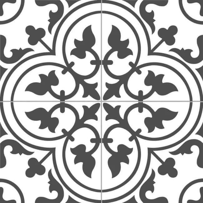 Ledbury Charcoal Black Pattern Wall and Floor Tiles