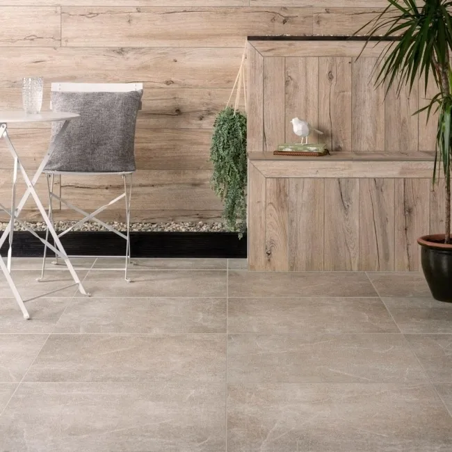 Medici Natural Beige Stone Effect 20mm Porcelain Paving Slabs