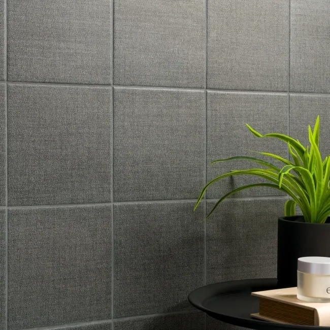 Texxtile Ashen Grey Matt Patterned Wall and Floor Tiles