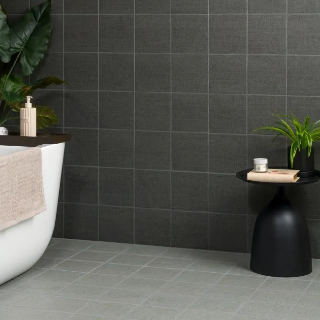 Texxtile Ashen Grey Matt Patterned Wall and Floor Tiles