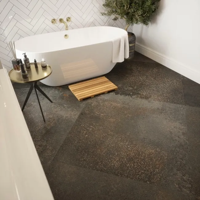 Yuri® Basalt Dark Grey 90% Recycled Stone Effect XL Tiles