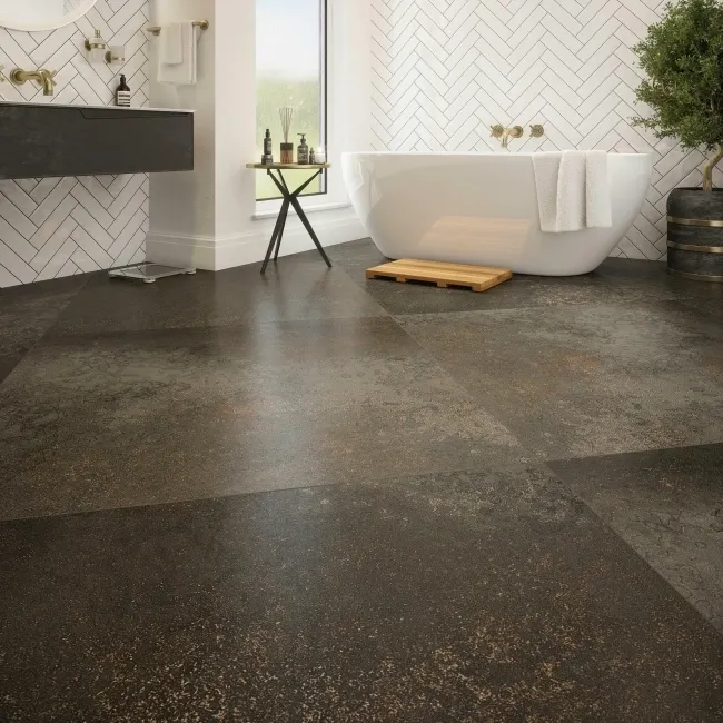 Yuri® Basalt Dark Grey 90% Recycled Stone Effect XL Tiles