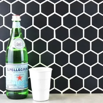 Matt Hexagon Black Mosaic Tiles