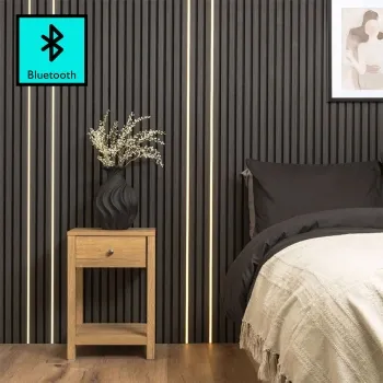 Trepanel Bright® Wall Panel Bluetooth LED Strip Lights With Black Casing - 2.4m Pack of 4