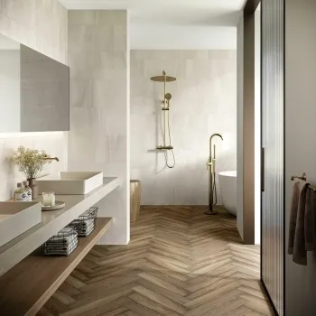 Serenity White Rectified Matt Stone Effect Tile 600x300