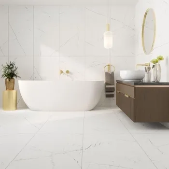 Eterna Marble White Marble Effect Wall and Floor Tiles