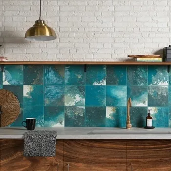 Raku Square Teal Tiles