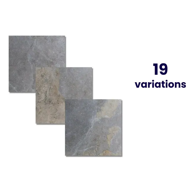 Jai Rustic Natural Grey Slate Effect Tiles 600x600