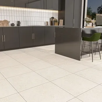 Fargo Beige Matt Stone Effect Anti Slip Wall and Floor Tiles 600x600