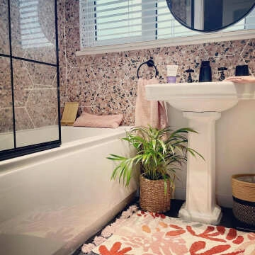 Terrazzo Pink Hexagon Nevada Porcelain Wall and Floor Tiles