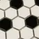 Pixel Chequer Hexagon White & Black Matt Mosaic Tiles