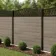 LuxeLine Composite Fence Panel Light Grey 6ft High - Geometric Decorative Screen with Aluminium Post