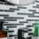 Zora Black & White Matt Brick Effect Mosaic 347x300 Tiles