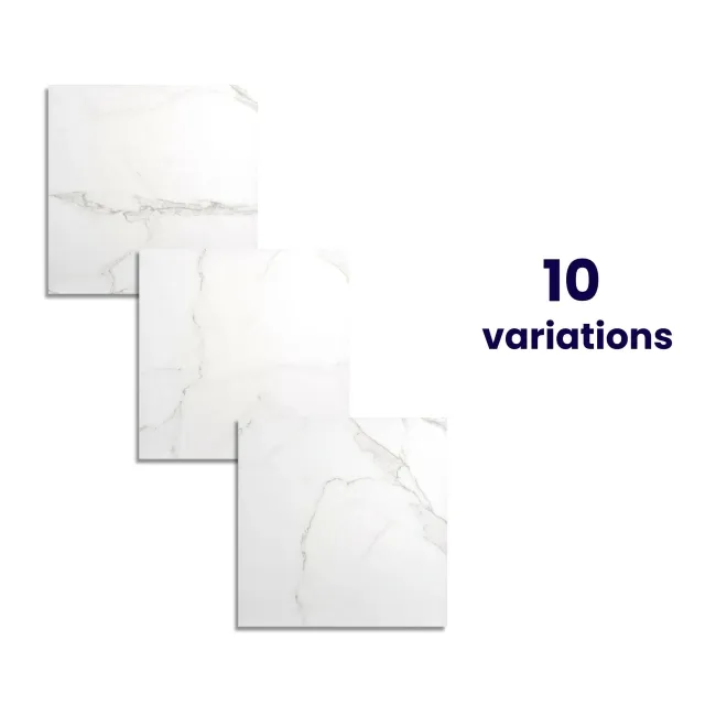 Cappella White Gloss Marble Effect 605x605 Wall and Floor Tiles