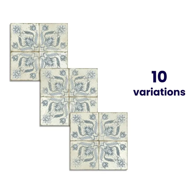 Helix Indigo Blue Matt Patterned Wall and Floor Tiles