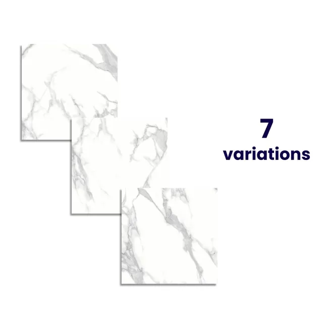 Ambleside White Satin Marble Effect Wall and Floor Tile