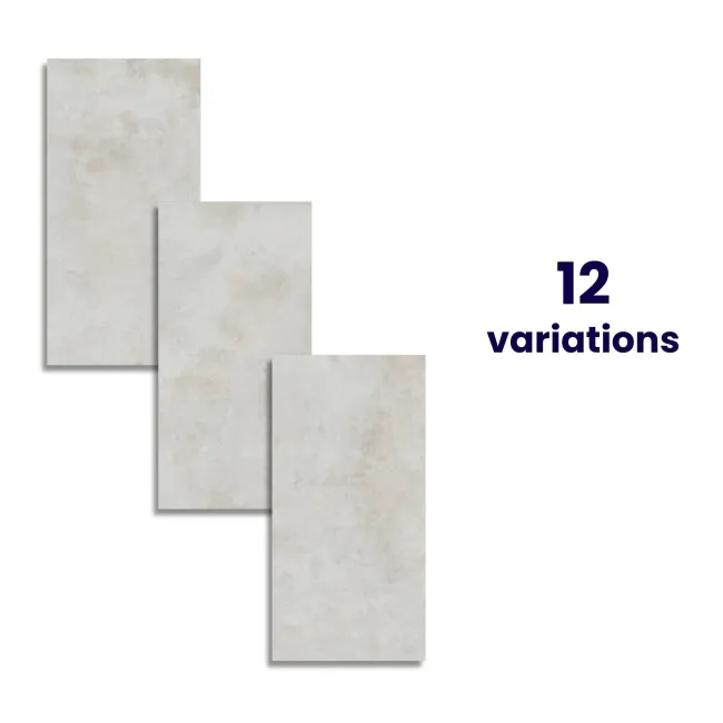 Foil Cloud White Large Metallic Stone Effect 1200x600 Tiles