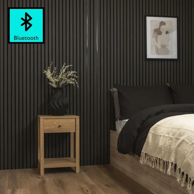 Trepanel Bright® Wall Panel Bluetooth LED Strip Lights With Black Casing - 2.4m Pack of 2