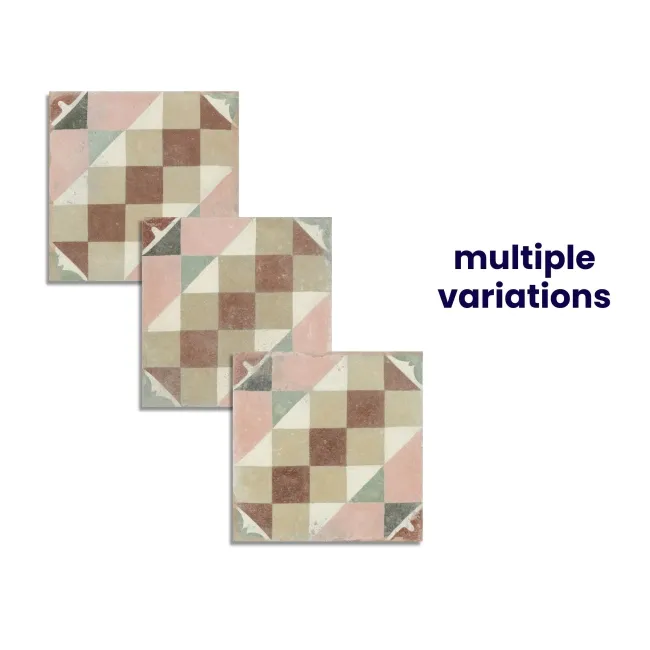 Tiempo Multicolour Matt Geometric Porcelain Wall and Floor Tiles