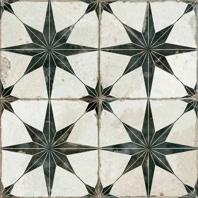 Scintilla Black Star Pattern Tiles
