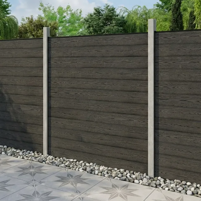 LuxeLine® Dark Grey Composite Fence Panel for Own Post