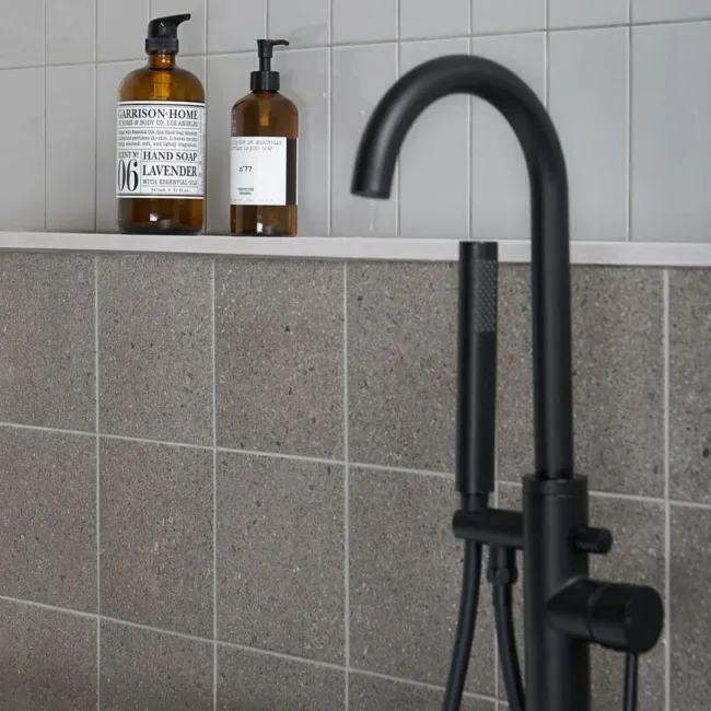 Dollymixx Patina Dark Grey Matt Terrazzo Wall and Floor Tiles