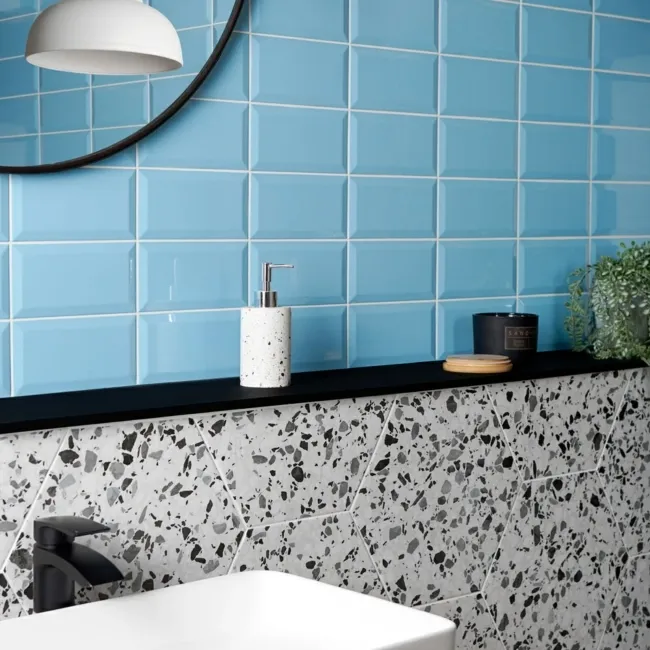 Euston Rectangular Gloss Blue Metro Tiles